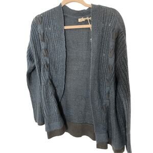 NWT Mystree Fisherman Cable Knit Grandma Grandpa Navy Cardigan